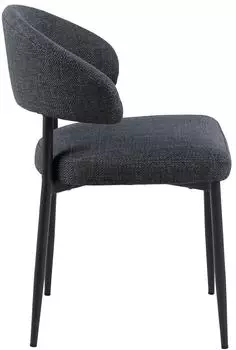 ebuy24 Edina Esszimmerstuhl Stoff, dunkelgrau, 2er-Set