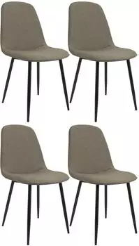 CLP Maryam Esszimmerstuhl 4er-Set, Stoff, taupe (327443)