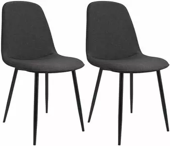 CLP Maryam 2er-Set Esszimmerst&uuml;hle dunkelgrau, Stoff (327158)
