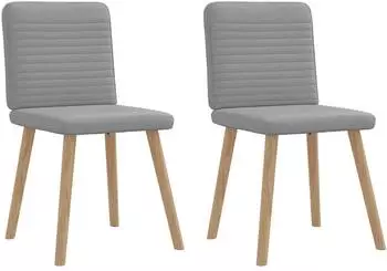 vidaXL Esszimmerst&uuml;hle 2 Stk. hellgrau Stoff (4101144)