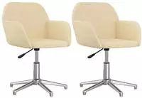 vidaXL Esszimmerst&uuml;hle 2 Stk. Drehbar Creme Stoff