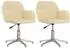 vidaXL Esszimmerstühle 2 Stk., drehbar, creme, Stoff (3103029)