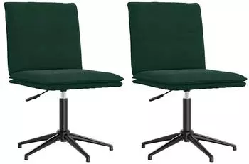 vidaXL Esszimmerst&uuml;hle 2 Stk., Samt, dunkelgr&uuml;n (3315369)