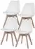 ETC Shop Esszimmerstühle Schalenstuhl, Eiche weiß, PP/PU-Leder, 48x42x82cm, 4er-Set
