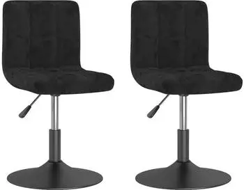 vidaXL Esszimmerst&uuml;hle 2er-Set, drehbar, schwarz, Samt (334260)