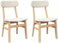 vidaXL Esszimmerst&uuml;hle mit Kissen 2 Stk. Massivholz Gummibaum