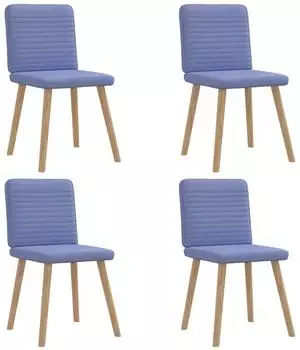 vidaXL Esszimmerst&uuml;hle, Stoff, jeansblau, 4er-Set (3315254)