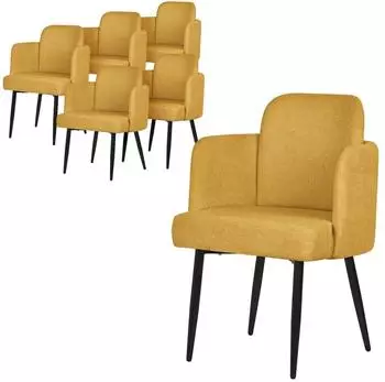 ML-Design Esszimmerstuhl mit Armlehne, Polster, senf, 6er-Set (490018640)