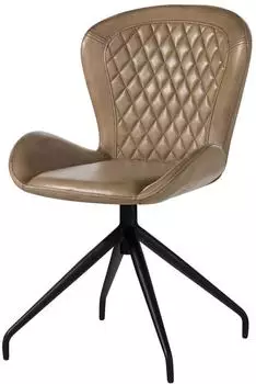 Massivmoebel24 IRON LABEL #612 Polsterstuhl beige Echtleder, 2er-Set (09-151-890-6012-2)