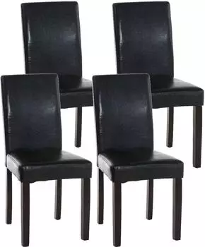 CLP Ina Esszimmerstuhl 4er-Set, Kunstleder, Holzgestell (181063101)