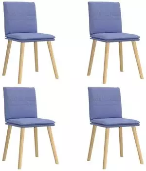 vidaXL Esszimmerst&uuml;hle 4 Stk., Stoff, jeansblau (3315365)