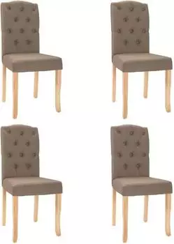 vidaXL Esszimmerst&uuml;hle 4 Stk. taupe Stoff (336908)