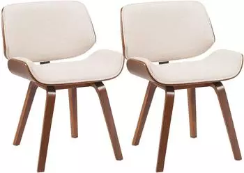 CLP Beverley Esszimmerst&uuml;hle 2er-Set, Stoff, walnuss/creme (CLP 328505)