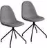 Svita Esszimmerstuhl Polyester hellgrau, Metallbeine, 2er-Set (92152)