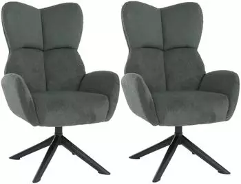 MCW Q54 Esszimmerstuhl 2er-Set, drehbar, Cord 320g/m&sup2;, gr&uuml;n (101445)