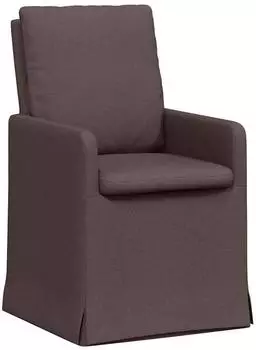 vidaXL Esszimmerst&uuml;hle 2er-Set, Stoff, dunkelbraun (42017920)