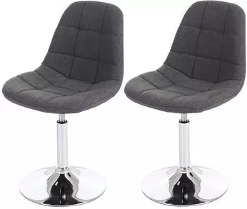 MCW MCW-A60 Esszimmerstuhl Drehstuhl, Textil hellgrau, Chrom (MCW-A60)