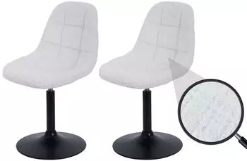 MCW Esszimmerstuhl A60 2er-Set, Drehstuhl, Chenille 465g/m², creme (800000872424)