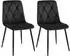 CLP Clairton Esszimmerstuhl 2er-Set, Samt, schwarz (326531)