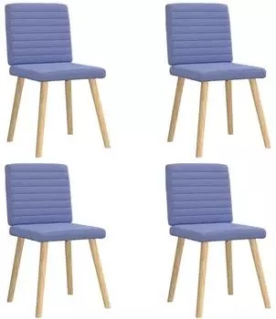 vidaXL Esszimmerst&uuml;hle 4 Stk., jeansblauer Stoff