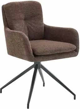 CLP Pickett Esszimmerstuhl Stoff, 180&deg;-Drehfunktion, braun (324721)