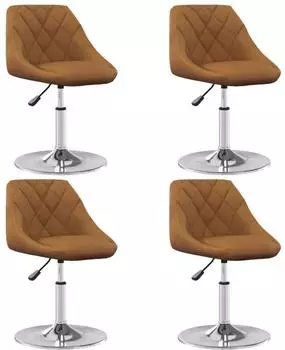 vidaXL Esszimmerst&uuml;hle 4 Stk., drehbar, Samt, braun (3088756)