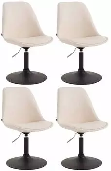 CLP Maverick 4er-Set Esszimmerst&uuml;hle, Kunstleder, creme, drehbar
