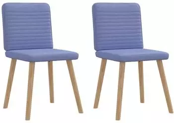 vidaXL Esszimmerst&uuml;hle 2er-Set, Stoff, jeansblau (4101154)