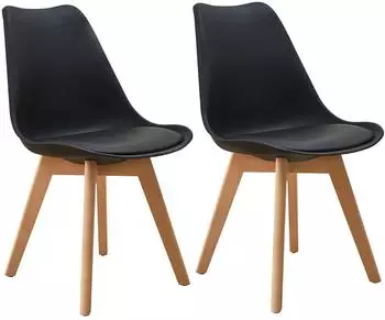Svita MATS Esszimmerstuhl Kunstleder schwarz, 2er-Set (91302)