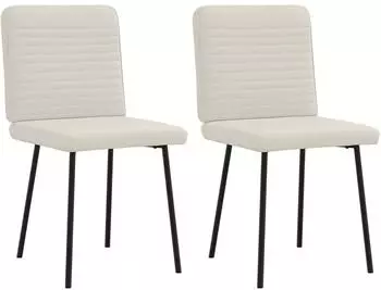 vidaXL Esszimmerst&uuml;hle 2er-Set, Samt, creme (4101142)