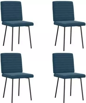 vidaXL Esszimmerst&uuml;hle 4 Stk., blau, Samt (3315266)
