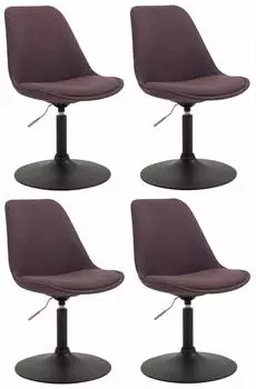 CLP Maverick Esszimmerstuhl Stoff, drehbar, h&ouml;henverstellbar, braun (4er-Set)