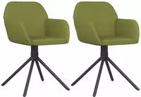 vidaXL Esszimmerst&uuml;hle 2 Stk. Drehbar Hellgr&uuml;n Samt