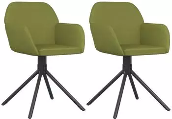 vidaXL Esszimmerst&uuml;hle 2 Stk., drehbar, hellgr&uuml;n, Samt (344743)