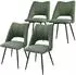 ML-Design Esszimmerstühle 4er-Set, grün, Stoffbezug, schwarzes Stahlgestell
