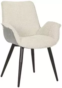 Massivmoebel24 ELLA #101 Polsterstuhl Stahlgestell beige/grau (51-151-339-1001)
