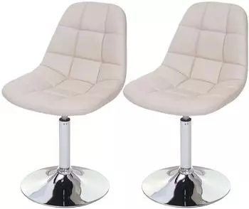 MCW Esszimmerstuhl MCW-A60 Drehstuhl Kunstleder, 2er-Set, creme (MCW-A60)
