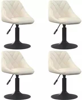 vidaXL Esszimmerst&uuml;hle 4 Stk., drehbar, Samt, creme (3088790)