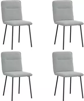 vidaXL Esszimmerst&uuml;hle 4 Stk., Samt, hellgrau (3315309)