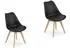 Home Collective Schalenstuhl 2er-Set, schwarz, Holzbeine natur