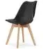 Home Collective Schalenstuhl 2er-Set, schwarz, Holzbeine natur