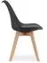 Home Collective Schalenstuhl 2er-Set, schwarz, Holzbeine natur
