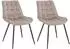 Home Deluxe IKALO Polsterstuhl hellbraun, 2er Set