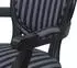 ebuy24 Rokoko/Amaretta Esszimmerstuhl mit Armlehne, Massivholz antik schwarz, Bezug gestreift