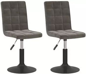 vidaXL Esszimmerst&uuml;hle 2er-Set, drehbar, dunkelgrau, Samt (335742)