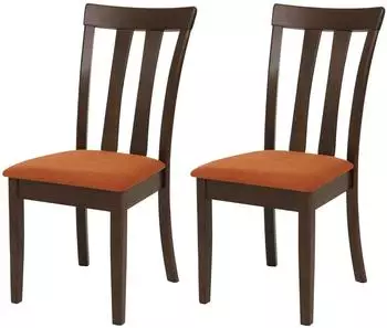 MCW Esszimmerstuhl G46 2er-Set, Stoff, dunkles Gestell, orange (800001348174)