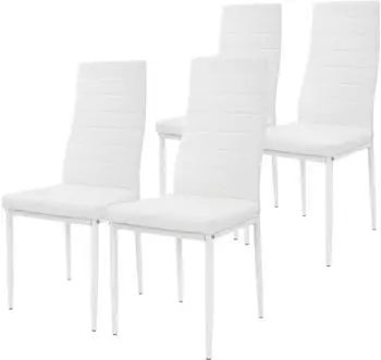 ML-Design Esszimmerstuhl Polster Kunstleder wei&szlig;, 4er-Set (490011791)