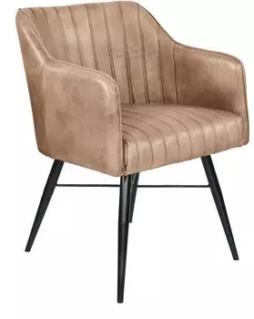 Massivmoebel24 Iron Label #12 Stuhl Echtleder, beige (09-151-890-0012)