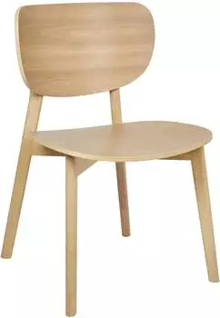 Beliani Overly Esszimmerstuhl 2er-Set, Gummibaumholz, hellbraun, ohne Armlehnen