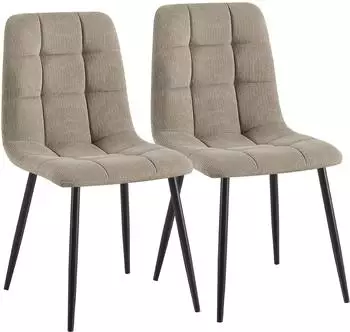 CLP Antibes Esszimmerstuhl 2er-Set, Cordbezug, taupe, bis 150kg